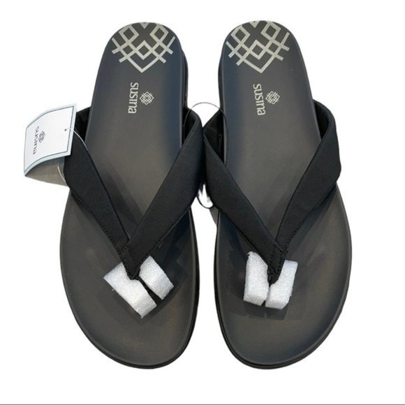SUSINA Ariele Thong Sandal in Black NWT - Picture 2 of 4